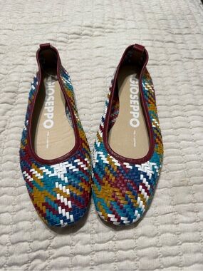 Gioseppo Multicolor Woven Leather Ballet Flats